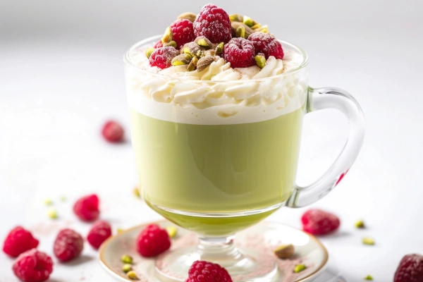 Pistachio Raspberry Matcha Latte